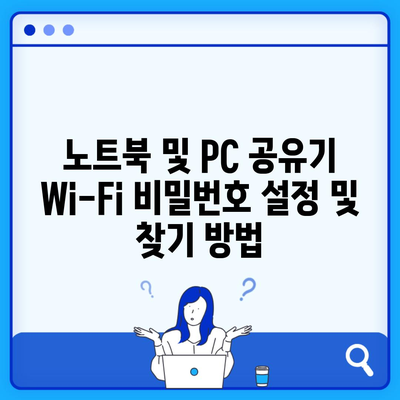 노트북 및 PC 공유기 Wi-Fi 비밀번호 설정 및 찾기 방법