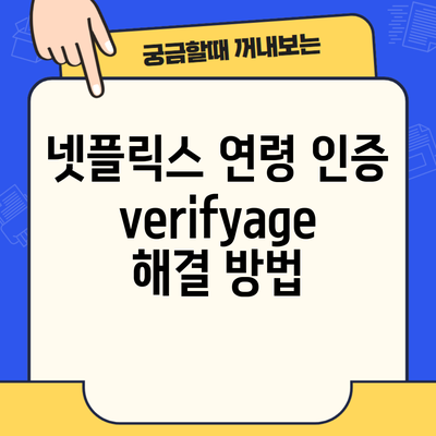 넷플릭스 연령 인증 verifyage 해결 방법