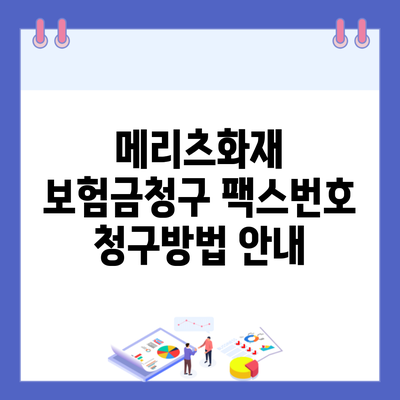 메리츠화재 보험금청구 팩스번호 청구방법 안내