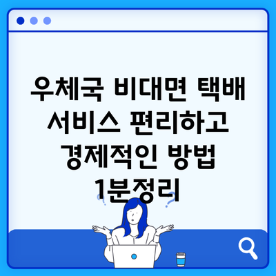 우체국 비대면 택배 서비스 편리하고 경제적인 방법 1분정리