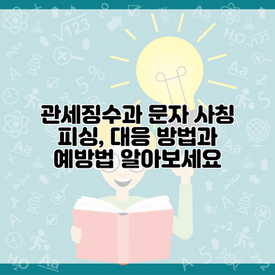 관세징수과 문자 사칭 피싱, 대응 방법과 예방법 알아보세요