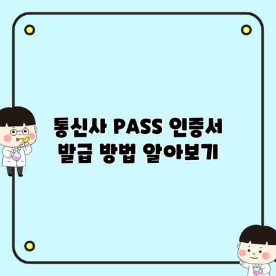 통신사 PASS 인증서 발급 방법 알아보기