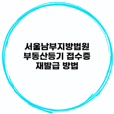 서울남부지방법원 부동산등기 접수증 재발급 방법