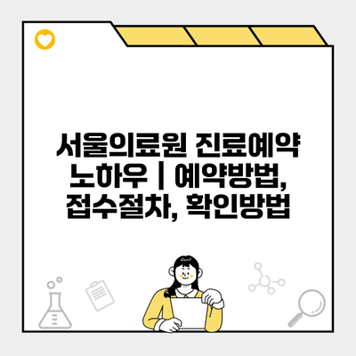 서울의료원 진료예약 노하우 | 예약방법, 접수절차, 확인방법