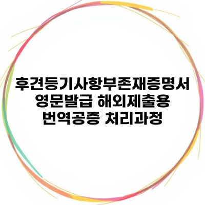 후견등기사항부존재증명서 영문발급 해외제출용 번역공증 처리과정