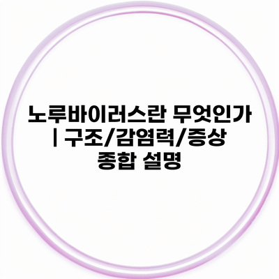 노루바이러스란 무엇인가 | 구조/감염력/증상 종합 설명