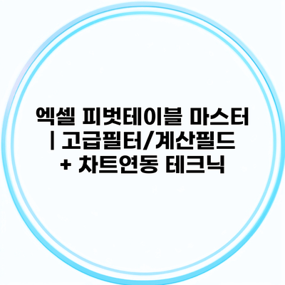 엑셀 피벗테이블 마스터 | 고급필터/계산필드 + 차트연동 테크닉