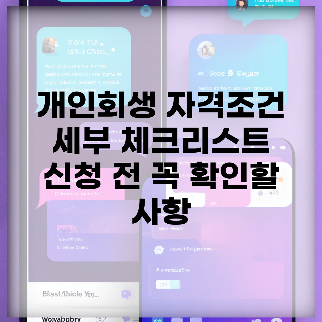 개인회생 자격조건 세부 체크리스트 | 신청 전 꼭 확인할 사항