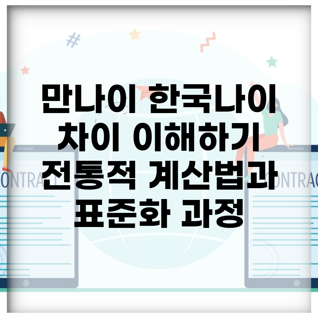 만나이 한국나이 차이 이해하기 | 전통적 계산법과 표준화 과정