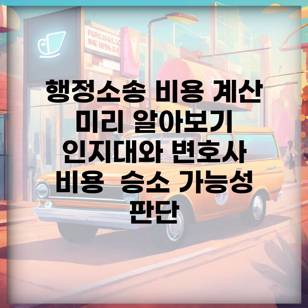 행정소송 비용 계산 미리 알아보기 | 인지대와 변호사 비용 | 승소 가능성 판단