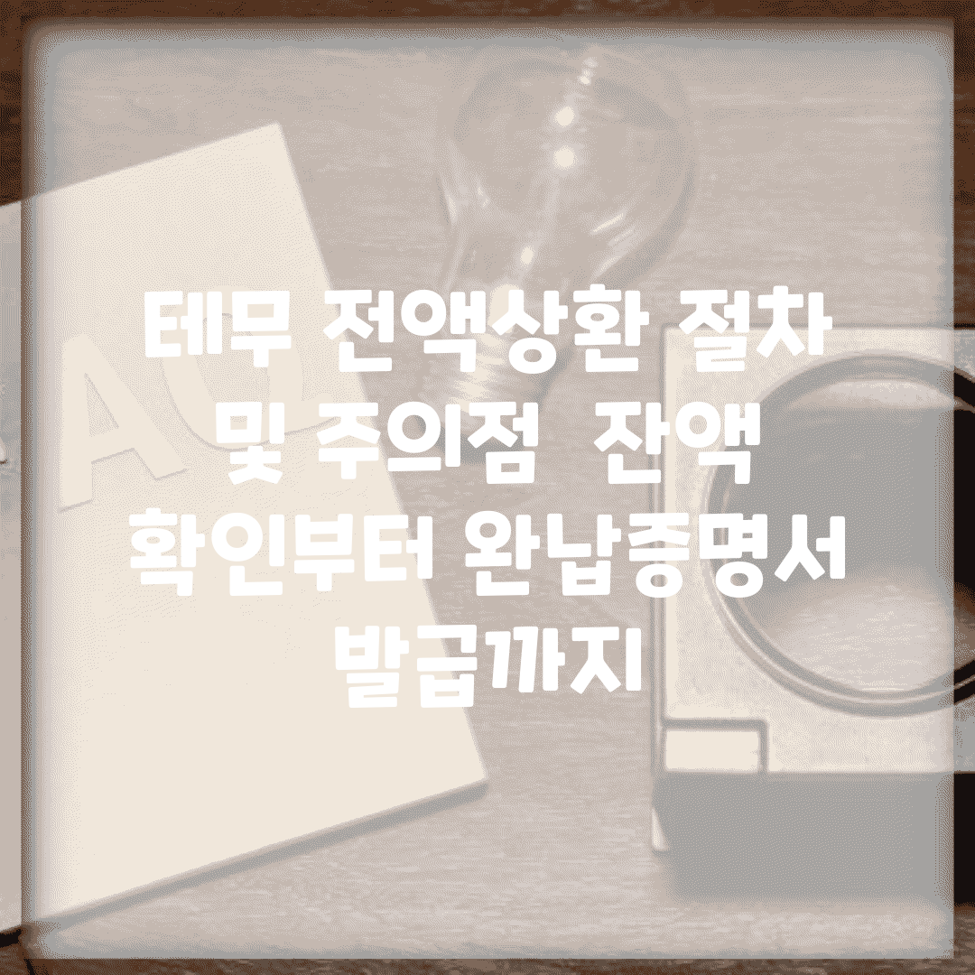 테무 전액상환 절차 및 주의점 | 잔액 확인부터 완납증명서 발급까지