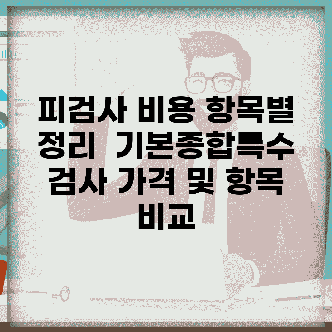 피검사 비용 항목별 정리 | 기본/종합/특수 검사 가격 및 항목 비교