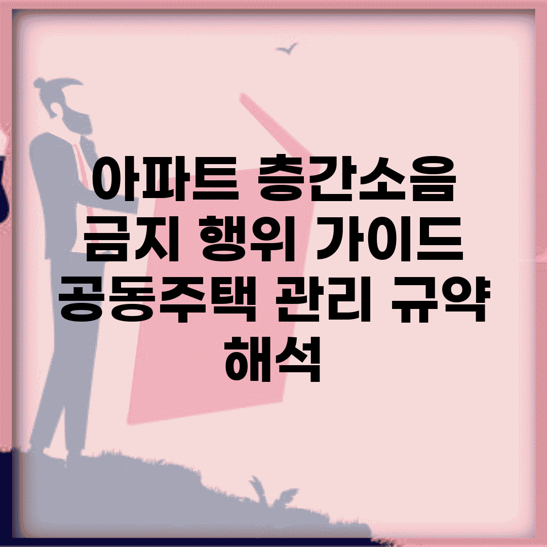 아파트 층간소음 금지 행위 가이드 | 공동주택 관리 규약 해석