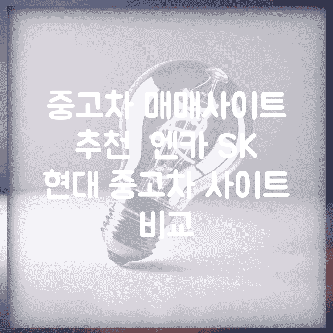 중고차 매매사이트 추천 | 엔카 SK 현대 중고차 사이트 비교