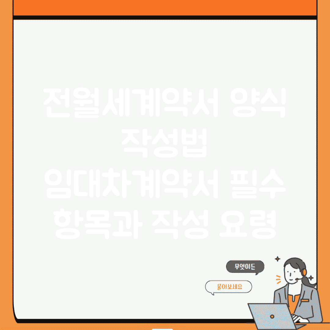 전월세계약서 양식 작성법 | 임대차계약서 필수 항목과 작성 요령