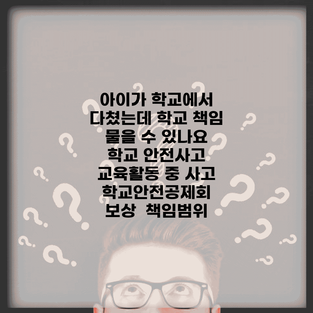 아이가 학교에서 다쳤는데 학교 책임 물을 수 있나요 | 학교 안전사고 | 교육활동 중 사고 | 학교안전공제회 | 보상 | 책임범위