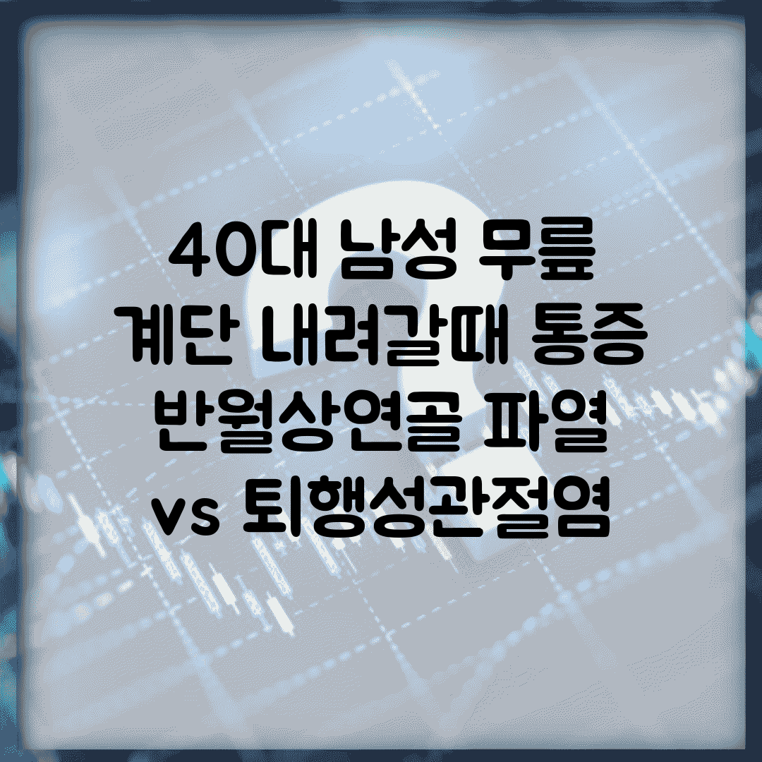 40대 남성 무릎 계단 내려갈때 통증 | 반월상연골 파열 vs 퇴행성관절염