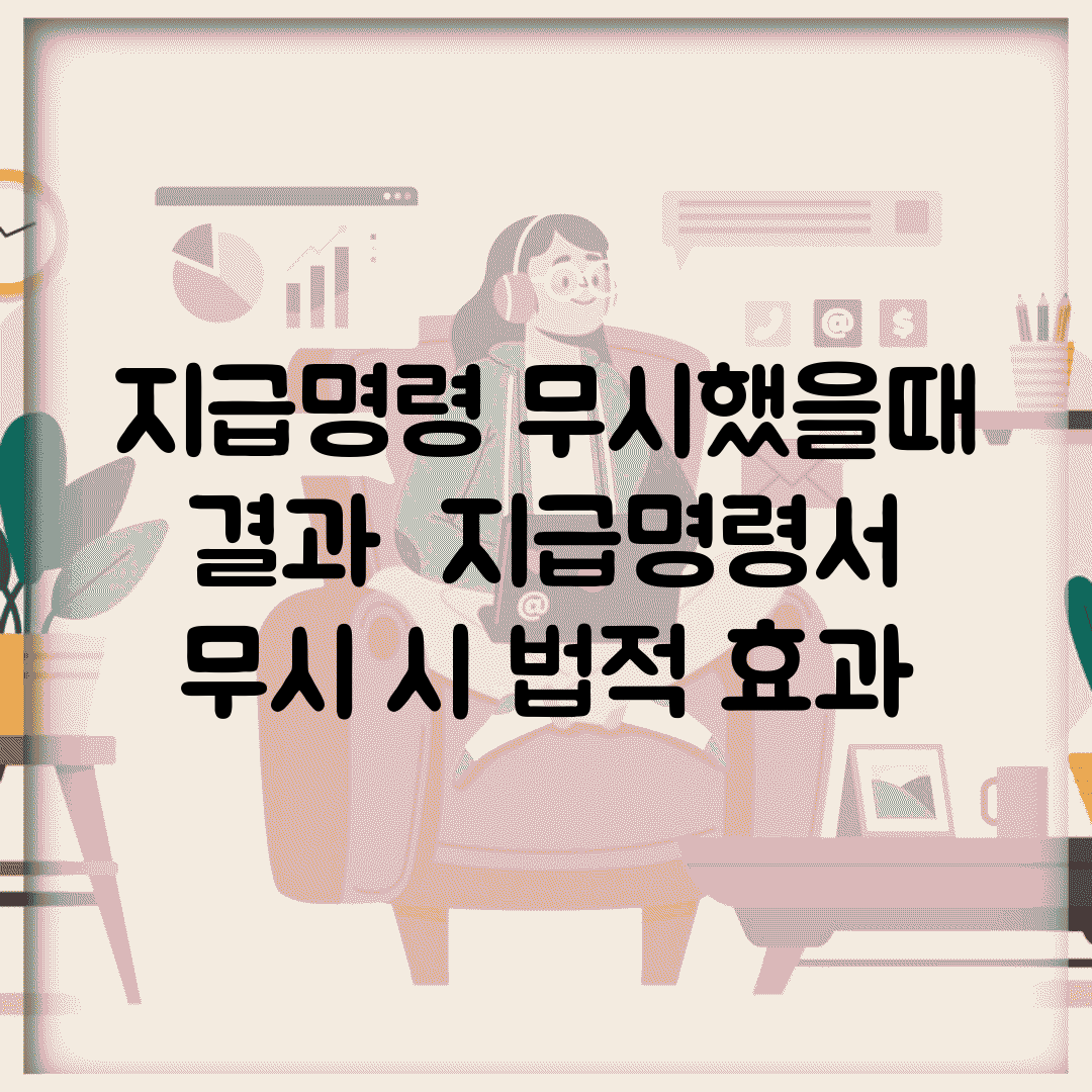 지급명령 무시했을때 결과 | 지급명령서 무시 시 법적 효과