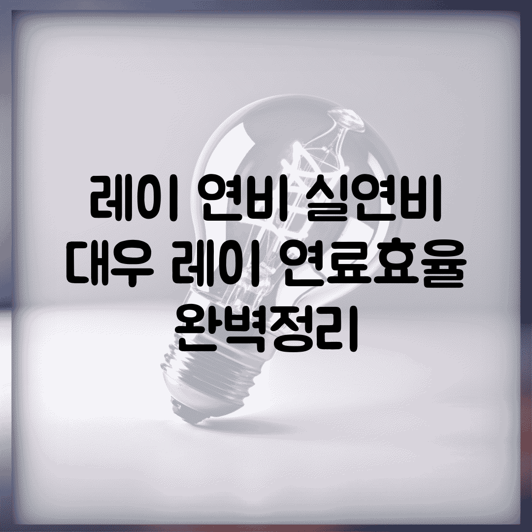 레이 연비 실연비 | 대우 레이 연료효율 완벽정리
