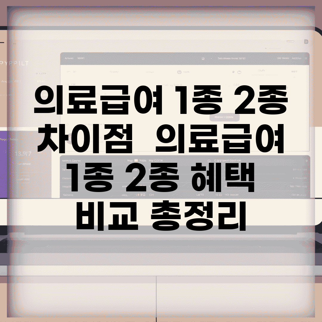 의료급여 1종 2종 차이점 | 의료급여 1종 2종 혜택 비교 총정리