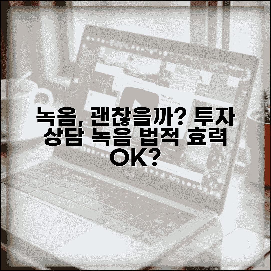 투자 상품 설명 들을 때 녹음해도 법적으로 문제없나요 | 녹음 증거 | 금융 상담 | 증거 능력