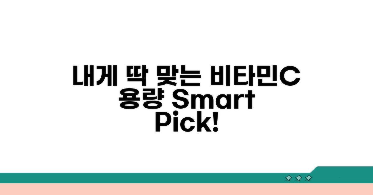 나에게 맞는 비타민C 용량 찾기