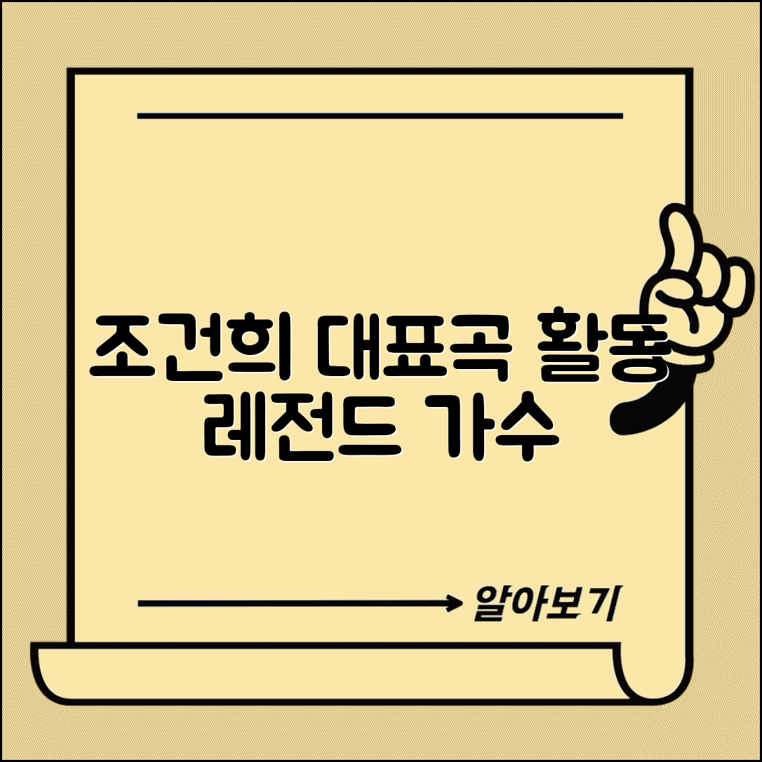 조건희 가수 프로필 | 한국 가수 조건희 대표곡과 음반 활동 경력