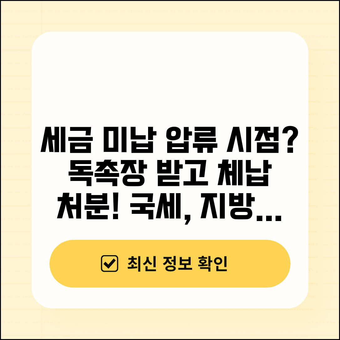 세금 연체하면 언제 압류 | 지방세 국세 연체시 독촉장 발송과 체납처분