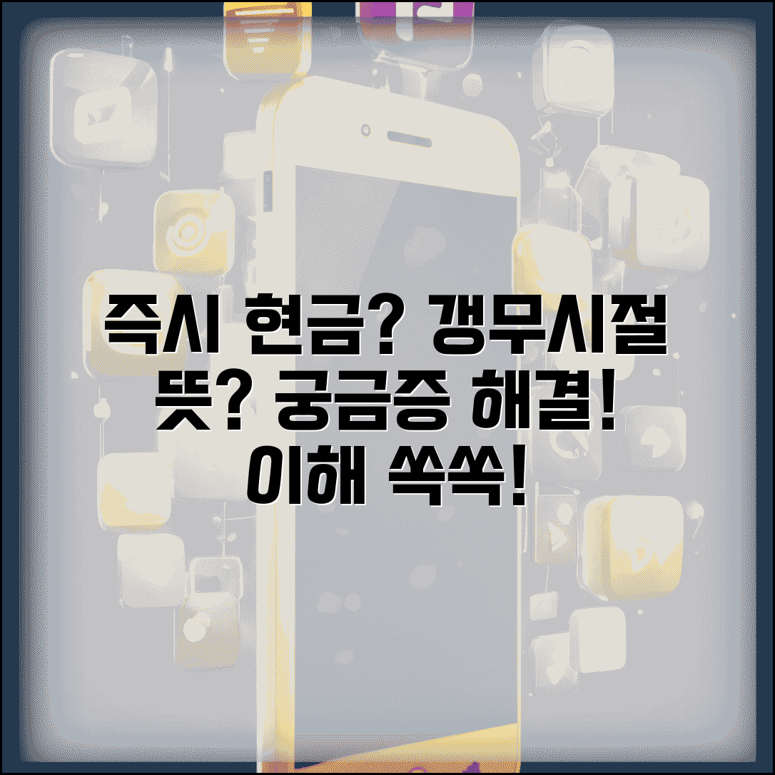 즉시현금 갱무시절 의미 | 즉시현금과 갱무시절 용어 해석