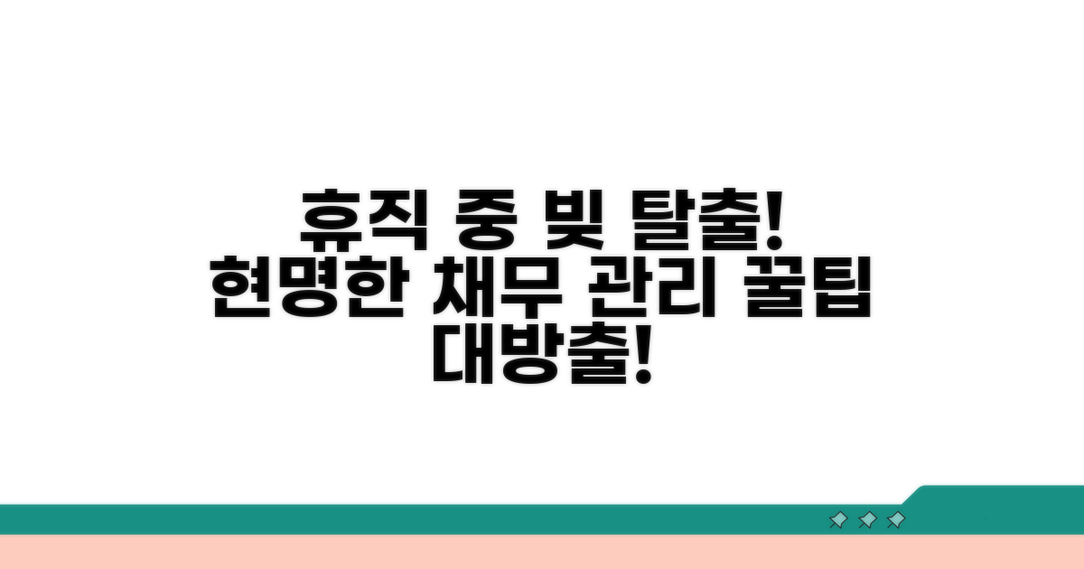 휴직 중 현명한 채무 관리 노하우