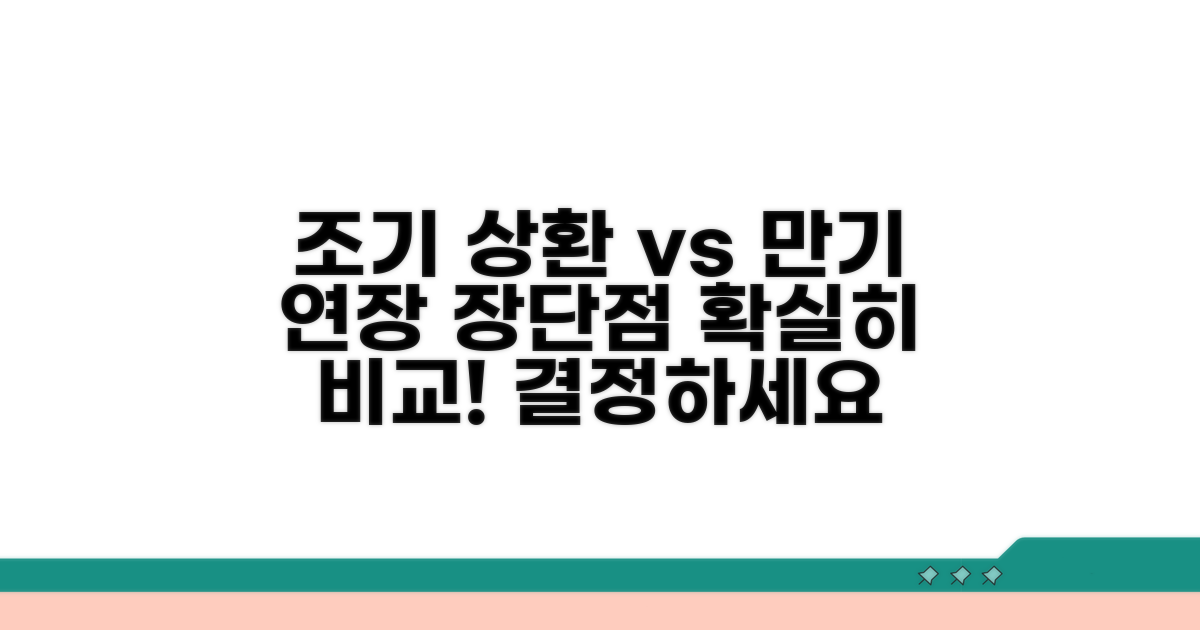 조기 상환 vs 만기 연장, 장단점 비교