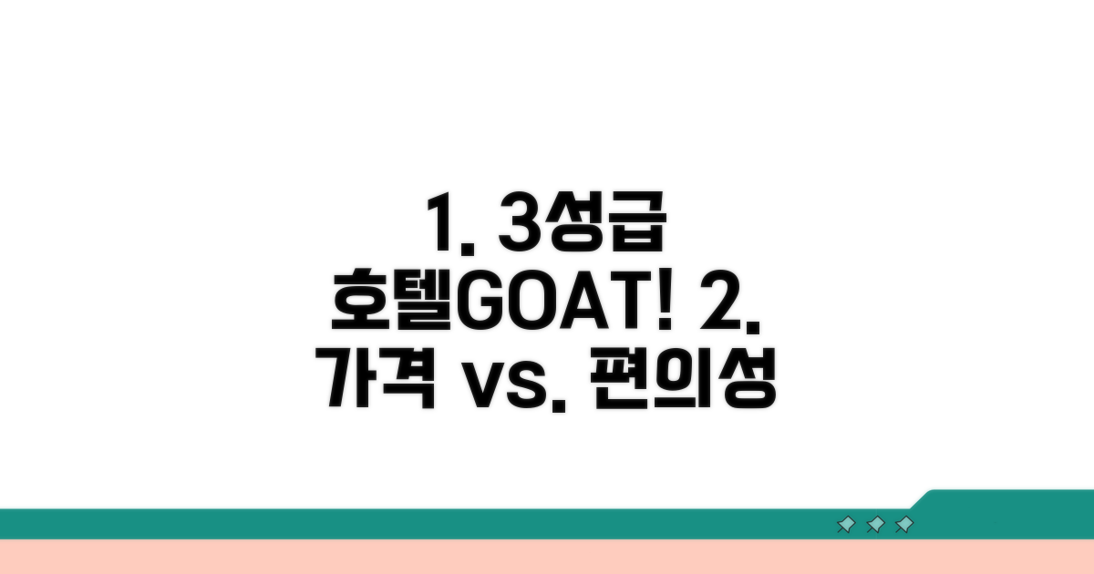 3성급 호텔 선택 기준 완벽 비교