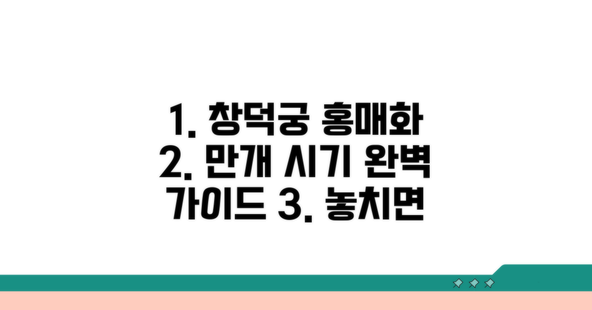 창덕궁 홍매화 개화 시기 완전 정복