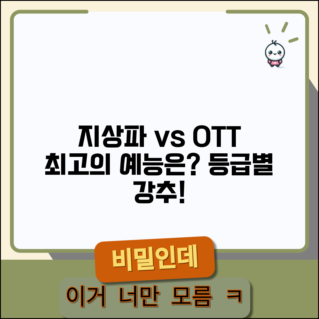 OTT 예능 프로그램 지상파 vs OTT 비교 | 등급별 재미 콘텐츠 추천 및 선택 가이드