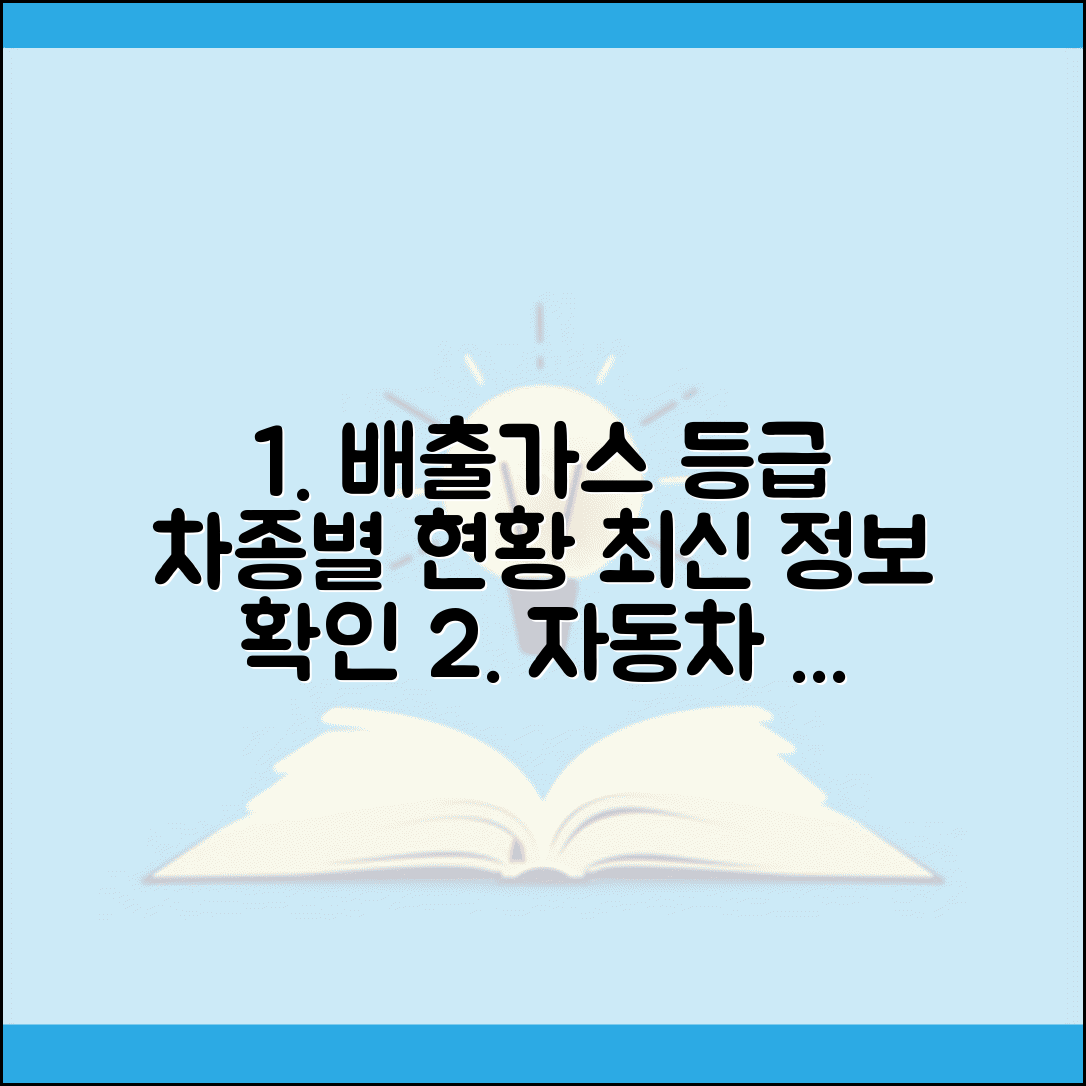 자동차 배출가스등급 데이터 | 차종별 현황 및 최신 정보 확인 방법