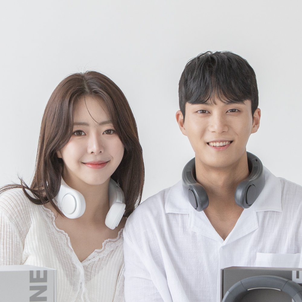 디센느 리뉴얼 아이스 급속 냉각 넥밴드 목 선풍기 미니 무선 저소음 접이식 목걸이 넥풍기 다크그레이 상세 이미지 1