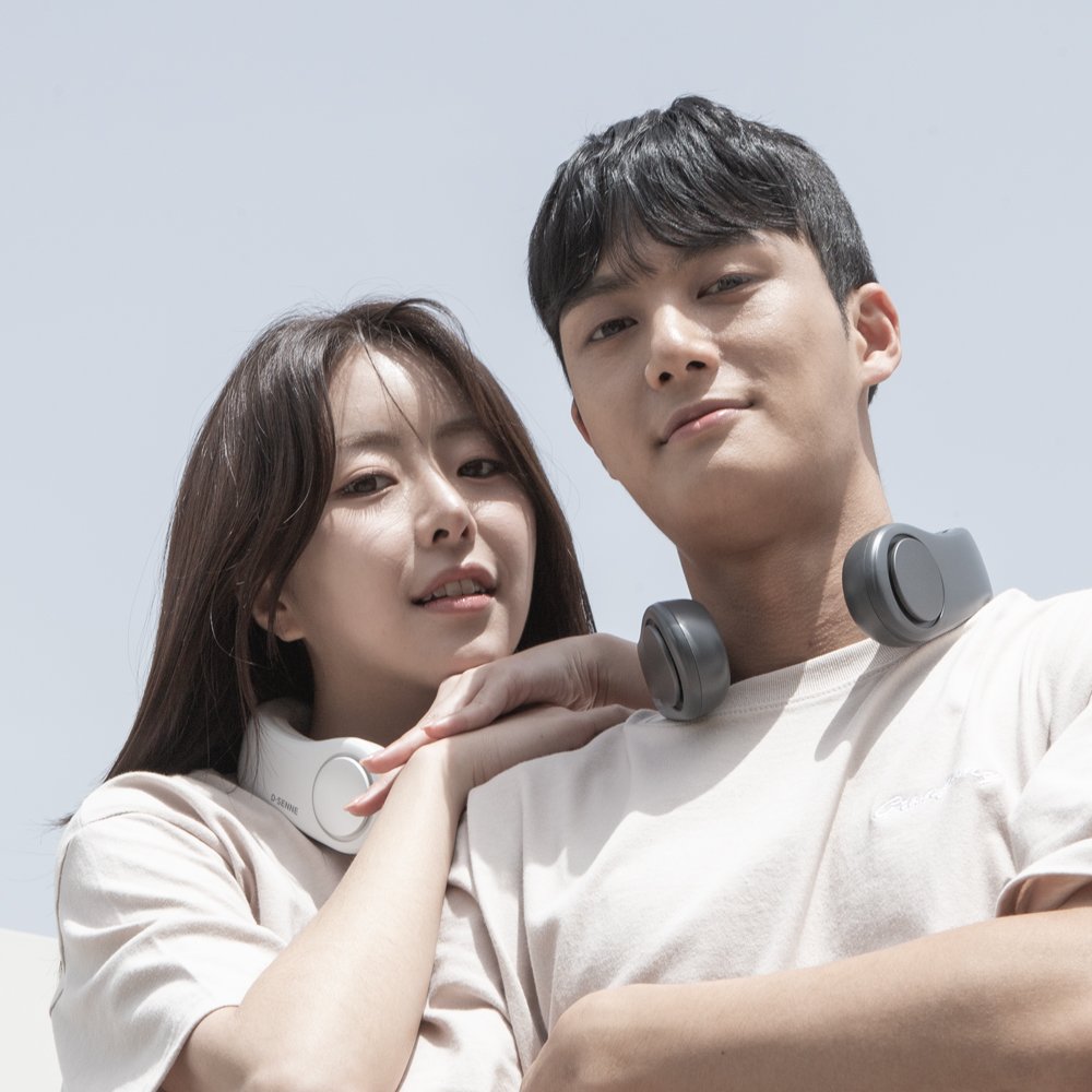 디센느 리뉴얼 아이스 급속 냉각 넥밴드 목 선풍기 미니 무선 저소음 접이식 목걸이 넥풍기 다크그레이 상세 이미지 1
